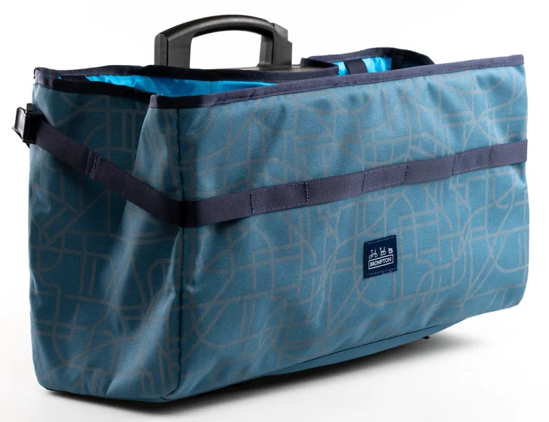 Brompton Bright Night Electric Basket Bag Reflective in Dusk Blue 22L-2